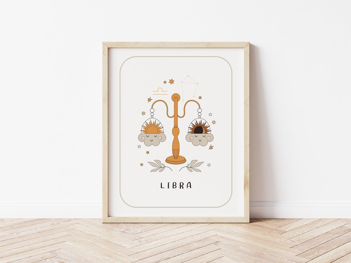 Baby Libra Nursery Wall Art, Zodiac Nursery Print