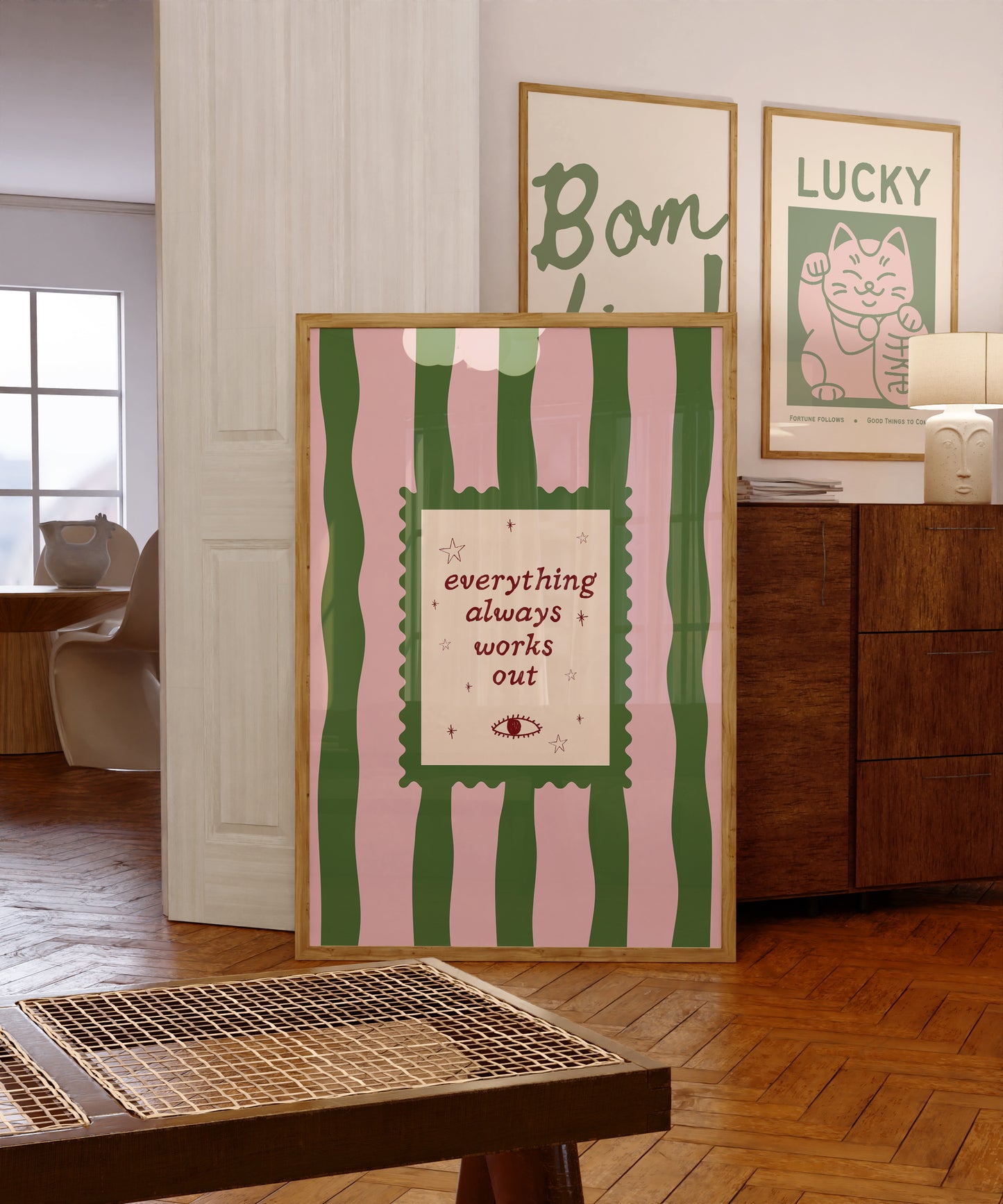 Everything Always Works Out Striped Print -  Digital Print