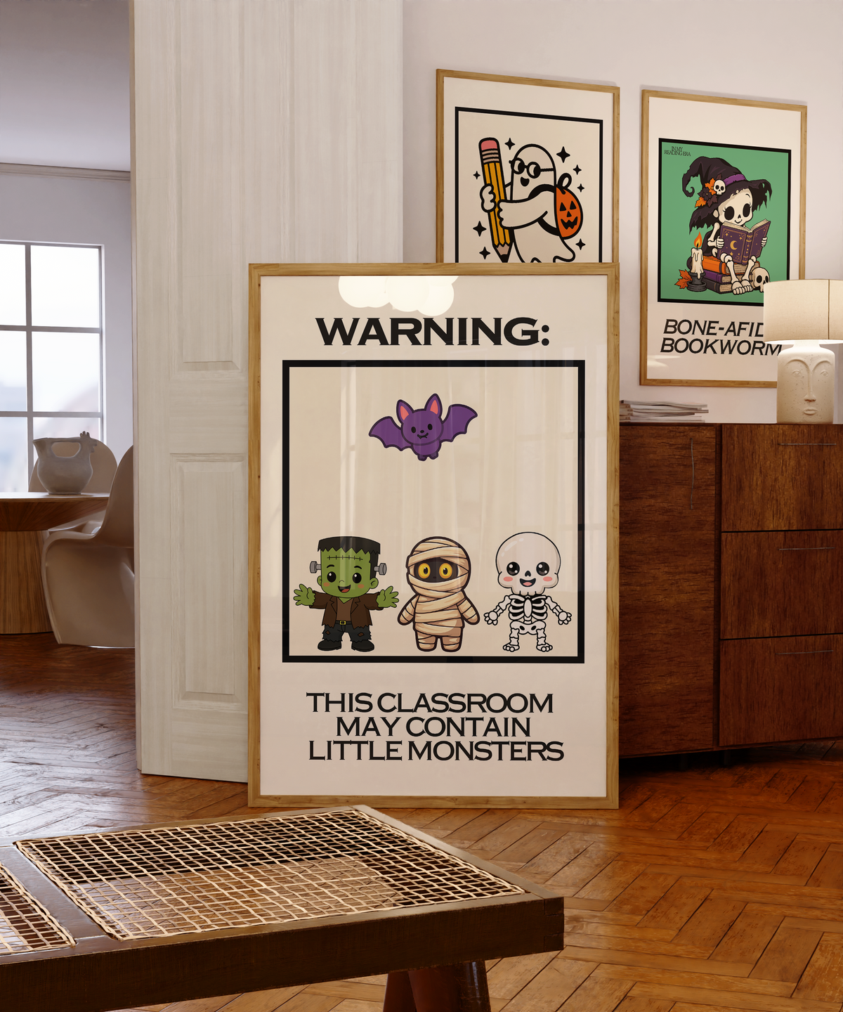 Warning: Little Monsters | Halloween Classroom Print