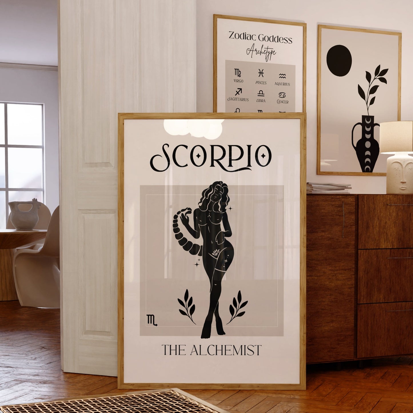 Zodiac Scorpio Goddess Wall Art Print, Sun Sign Art