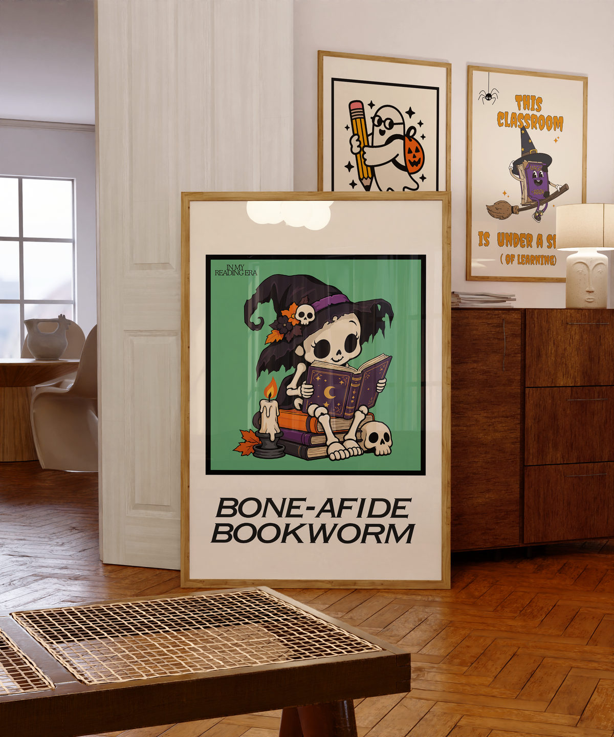Bone-Afide Bookworm | Halloween Classroom Print