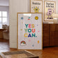 Yes You Can — Colourful Motivational Pennant Print