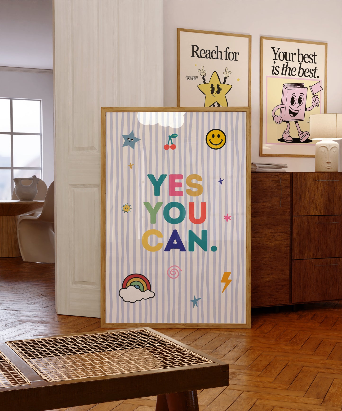 Yes You Can — Colourful Motivational Pennant Print