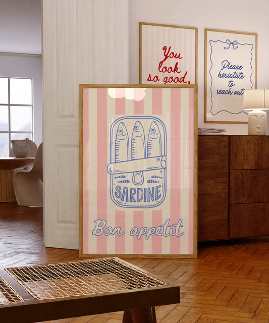 Bon Appetit Coastal Style Sardine Print - Digital Print