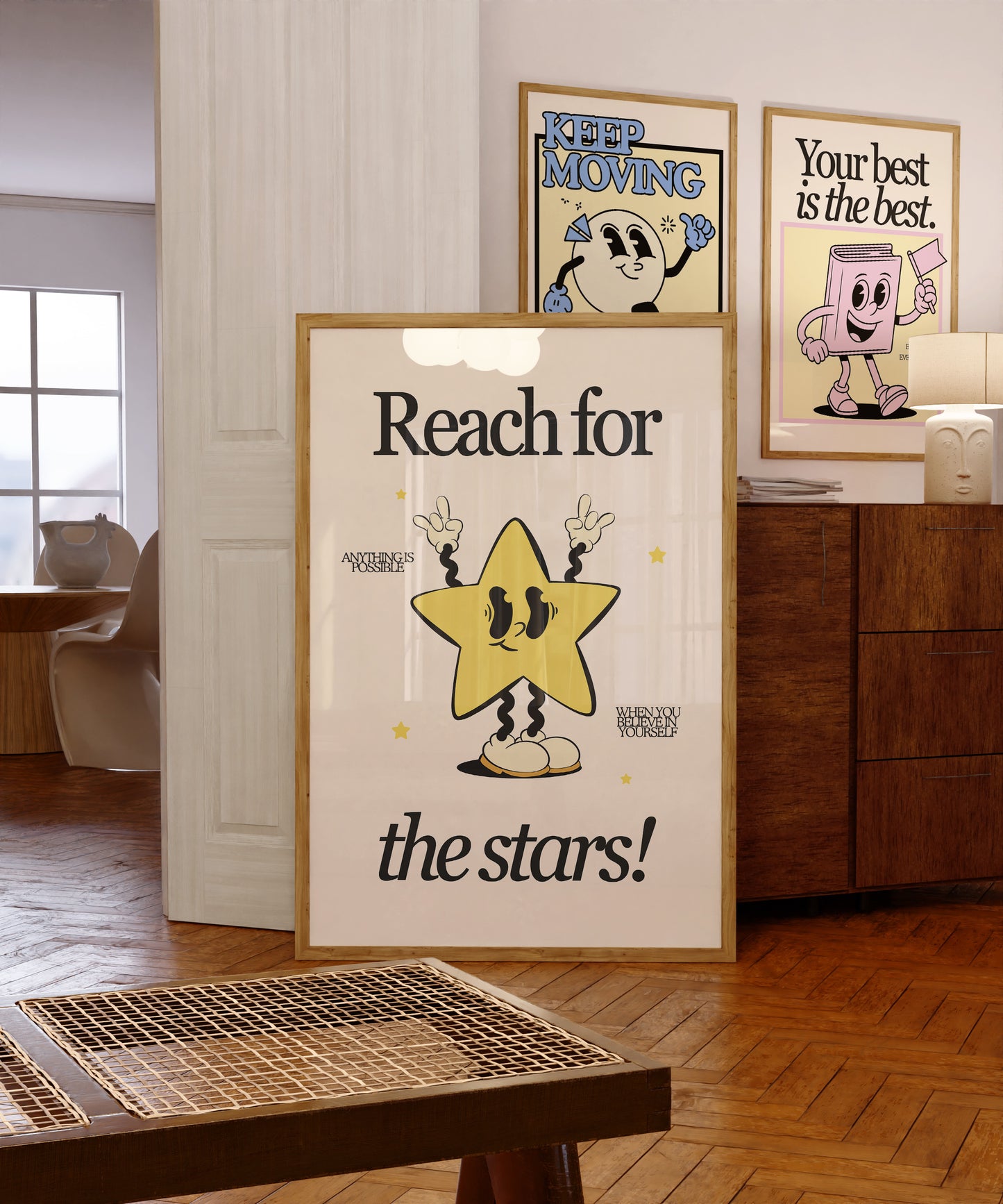 Reach for the Stars — Retro Motivational Classroom Print