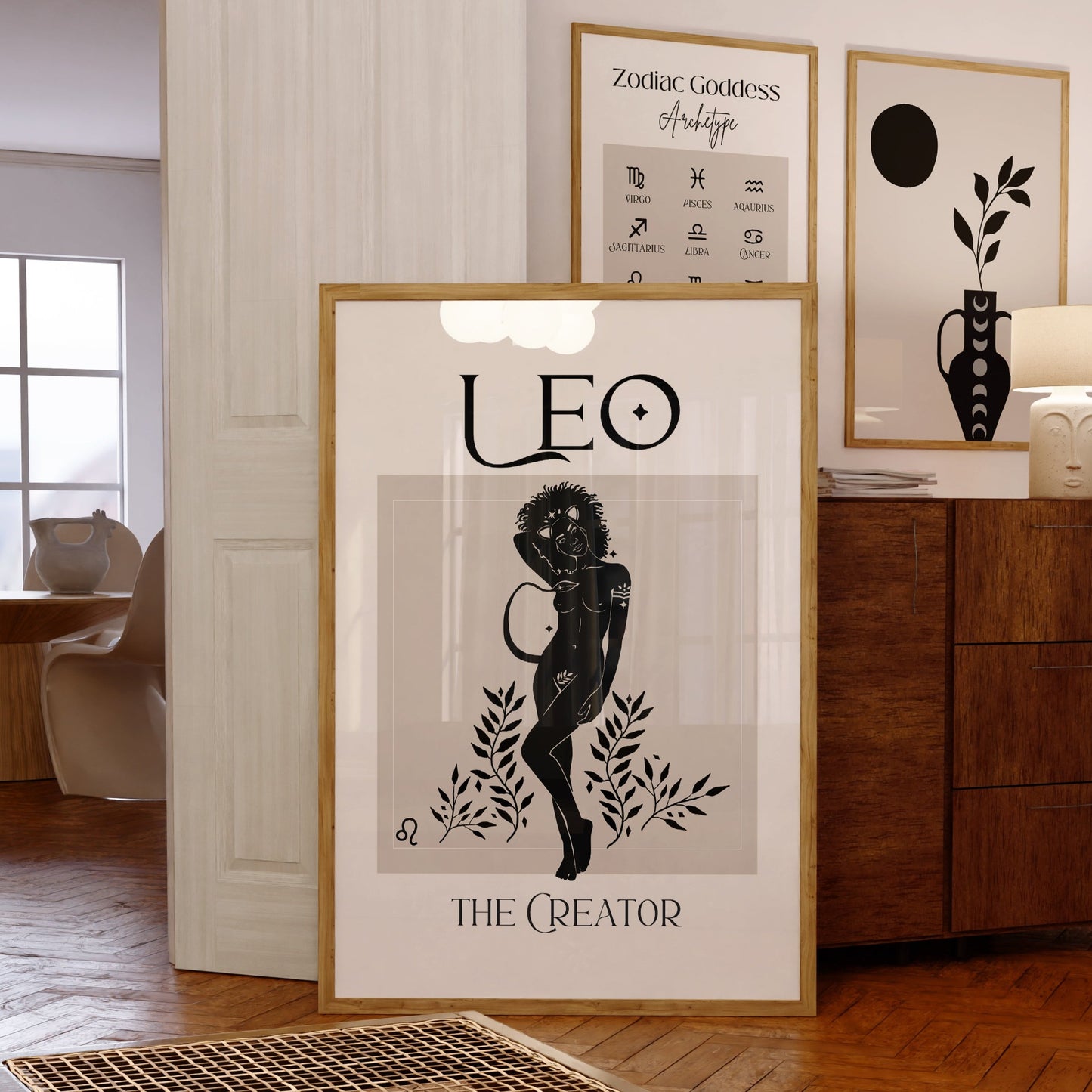 Zodiac Leo Goddess Wall Art Print, Sun Sign Art