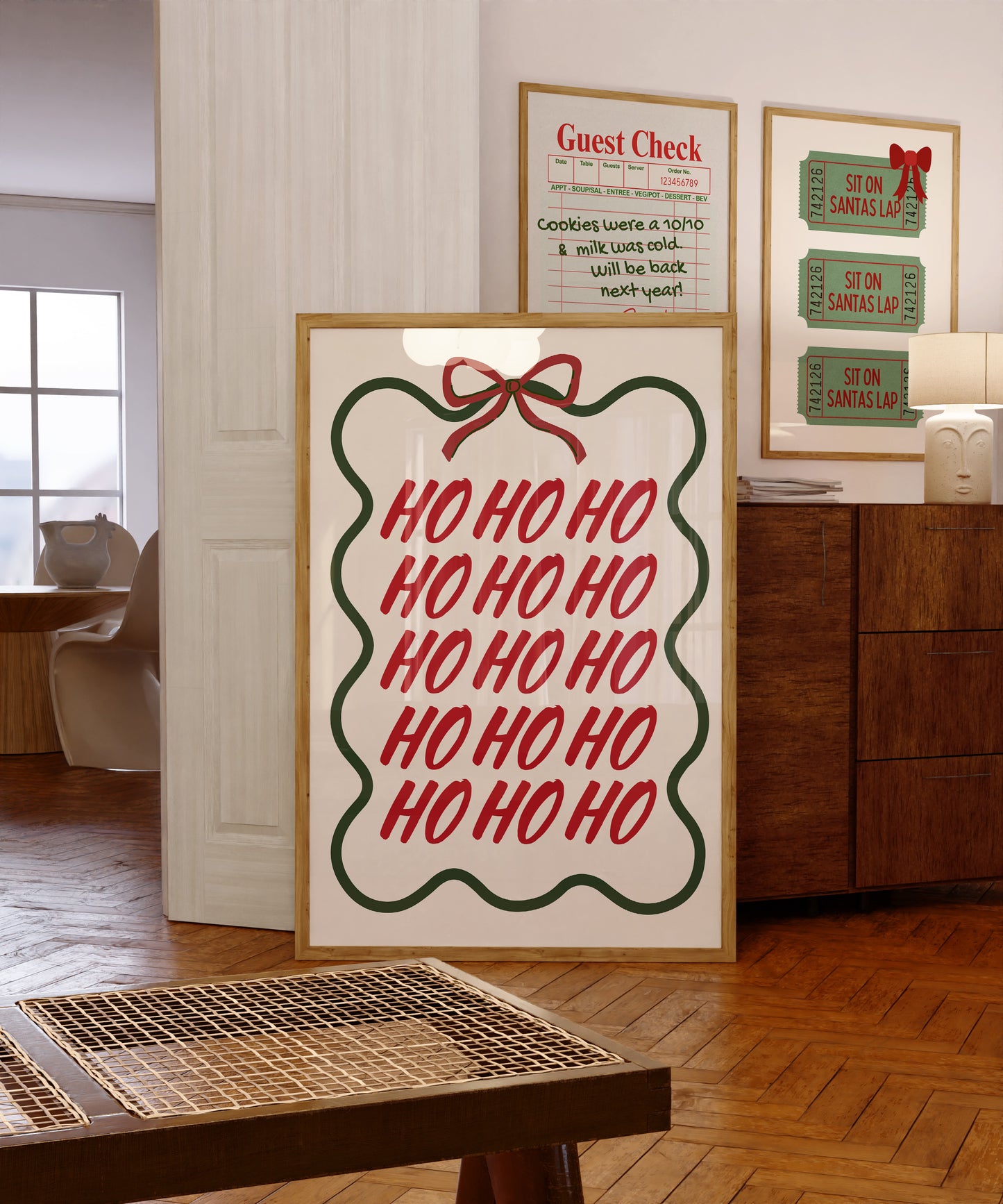 Cute Ho Ho Ho Christmas Art - Digital Print