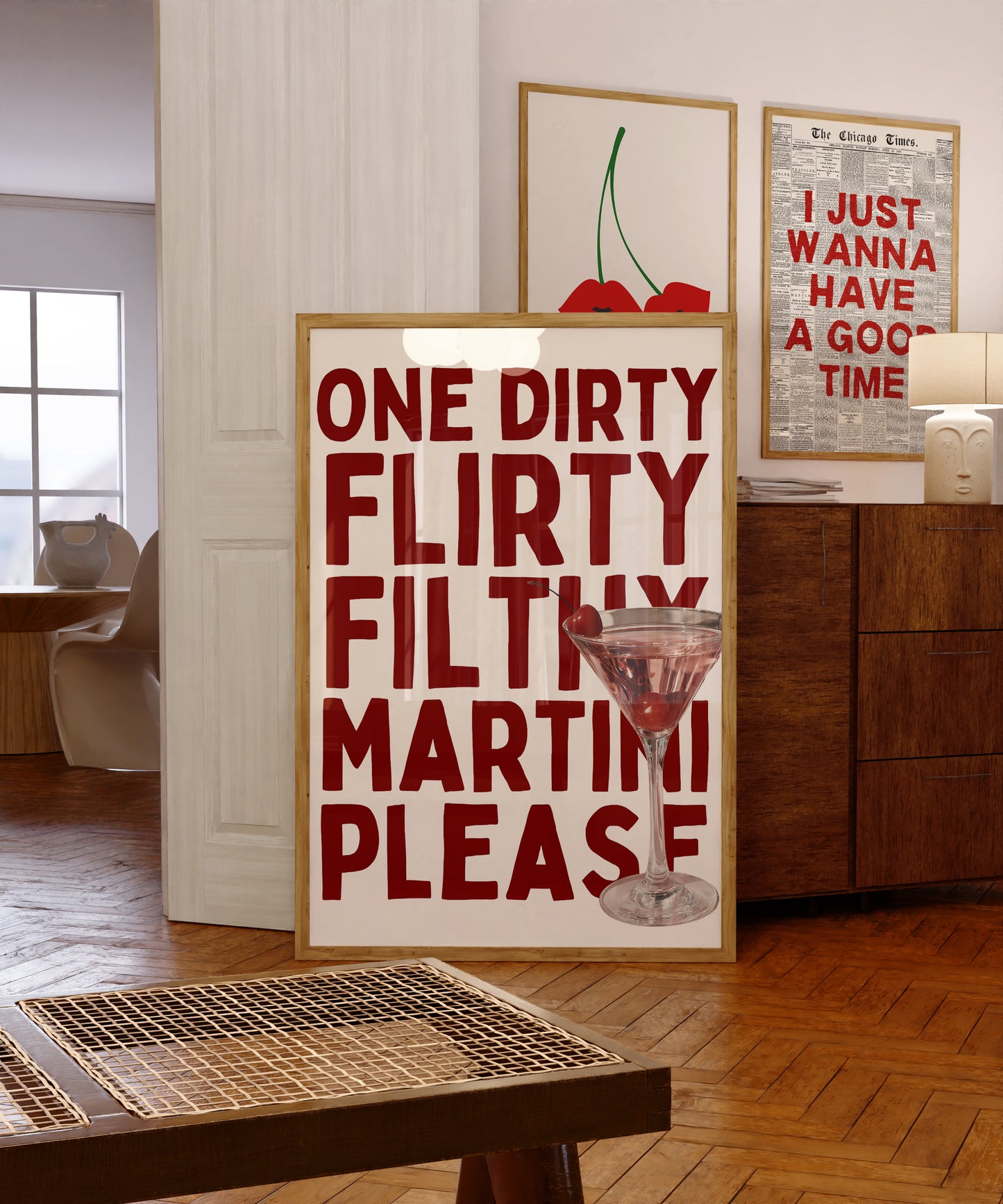 One Dirty Flirty Filthy Martini | Cherry Martini | Digital Print