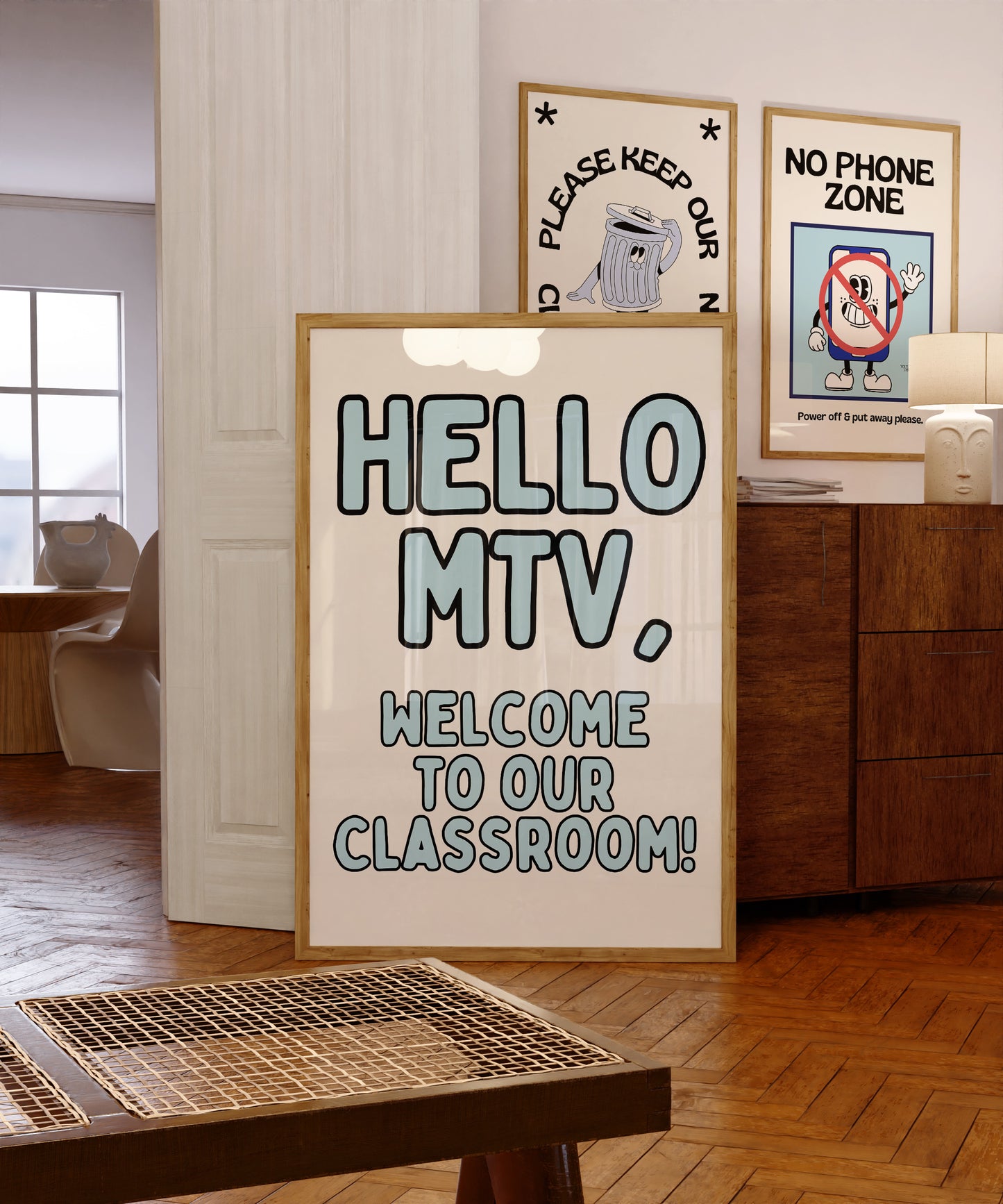 Classroom Rules Retro Character Art Set of 3 - Digital Print