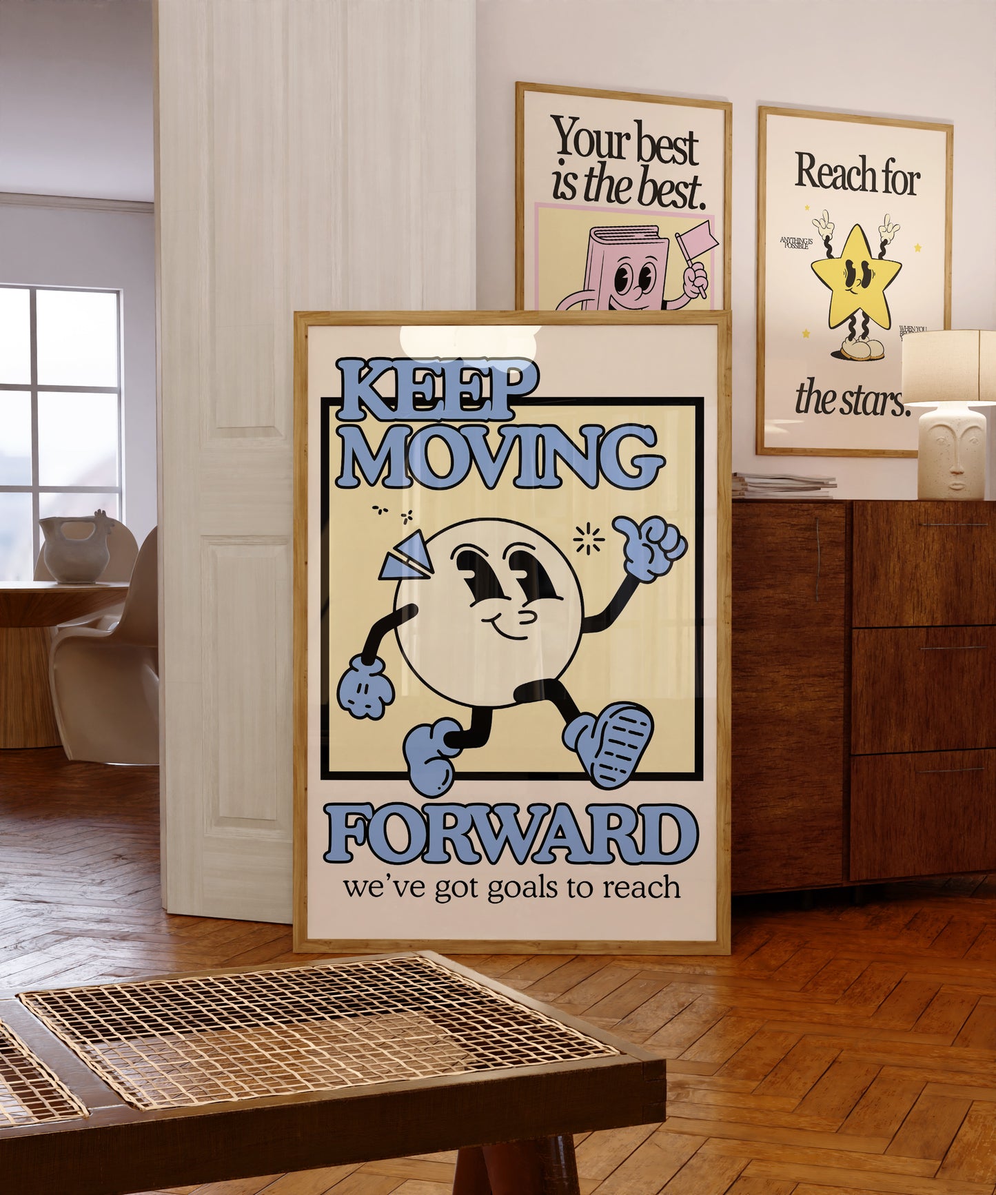 Keep Moving Forward — Retro Motivational Classroom Print