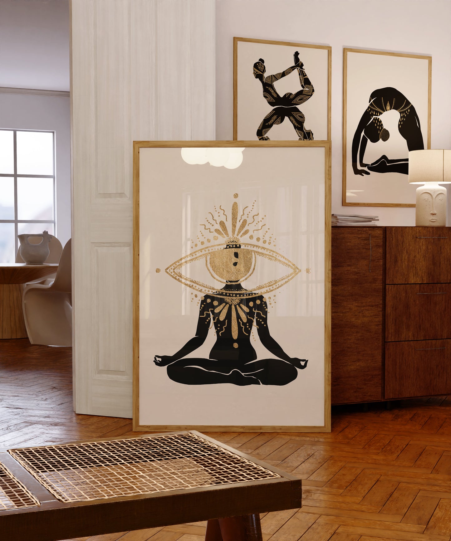 Golden Yoga Goddess Print