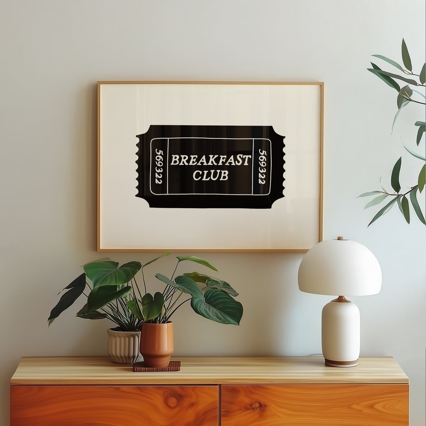 Breakfast Club Retro Ticket Art - Digital Print