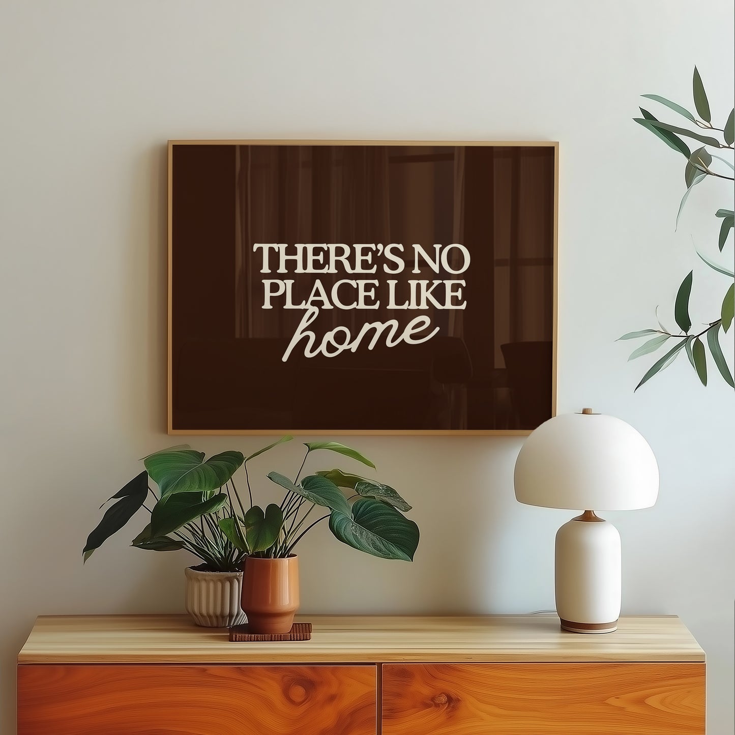There's No Place Like Home Brown Horizontal Print - Digital Download