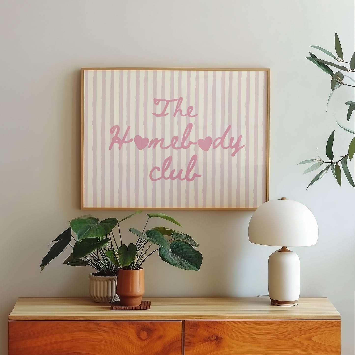 The Homebody Club Pink Striped Print - Digital Print