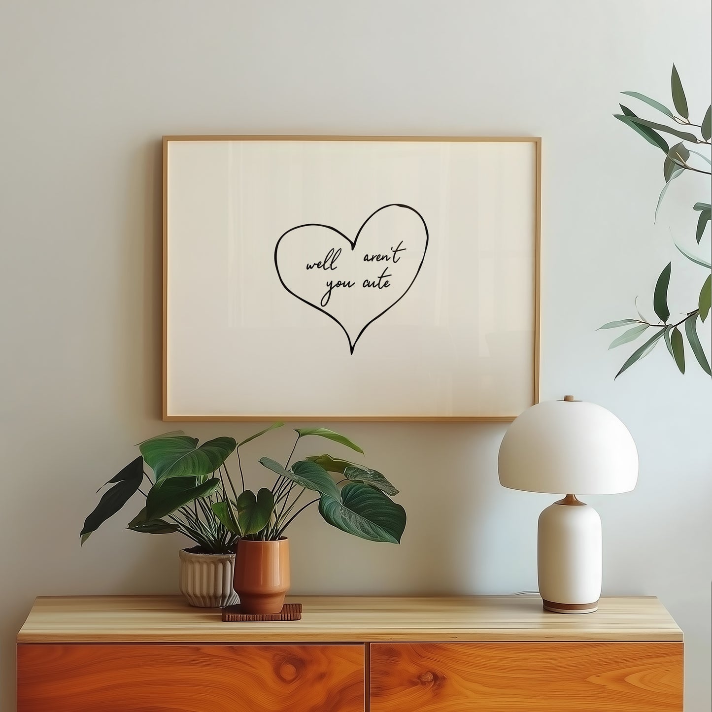 Well Aren't You Cute  Hand-Drawn Print - Digital Print