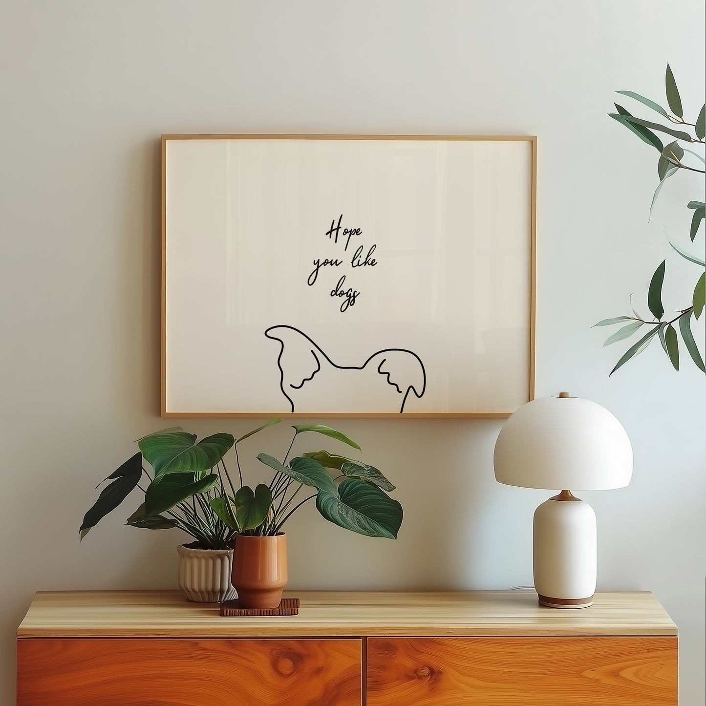 Hope You Like Dogs Hand-Drawn Print - Digital Print