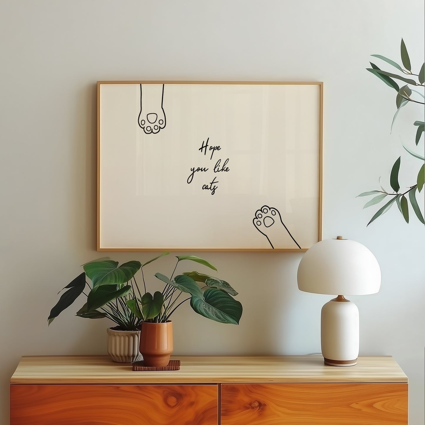 Hope You Like Cats Hand Drawn  Print - Digital Print