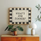 What's For Dinner Black & White Checkered Print -  Digital Print ( Horizontal )