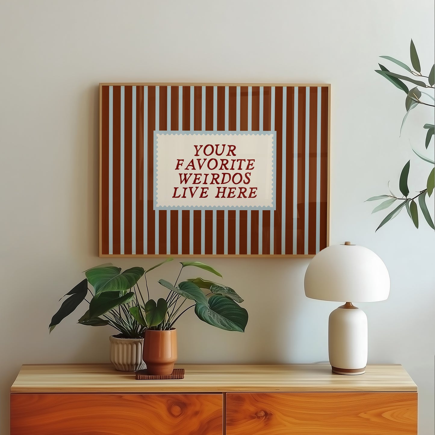 Your Favorite Weirdos Live Here Striped Welcome Art - Digital Download