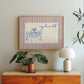 Pink & Blue Striped Cozy Dinner Club Art - Digital Print