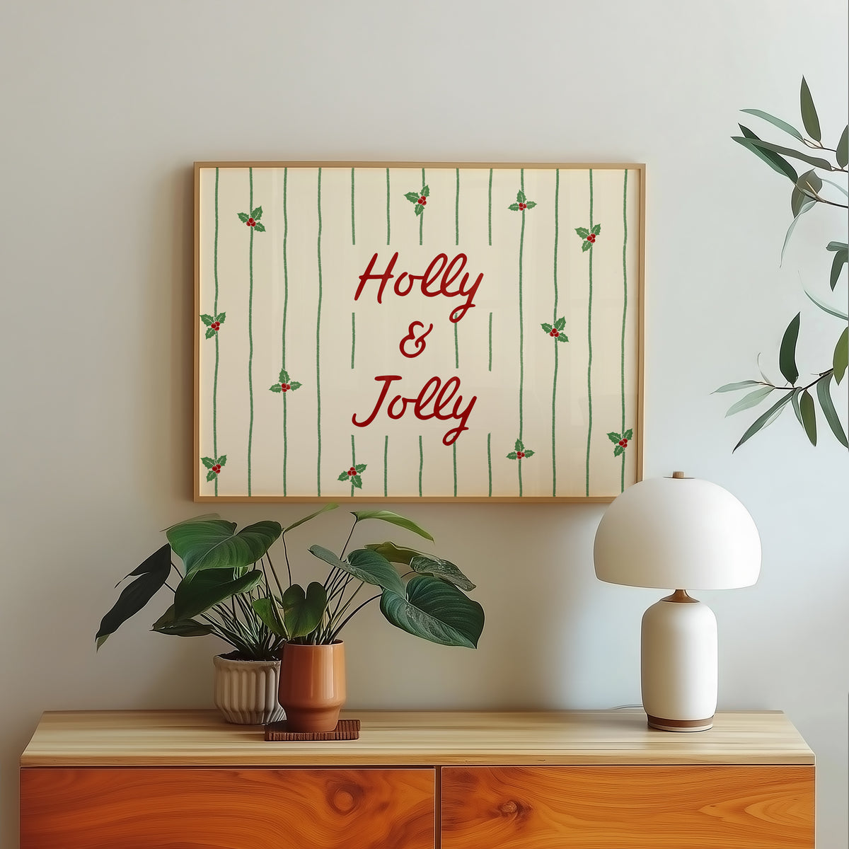 Holly & Jolly | Green Striped Print