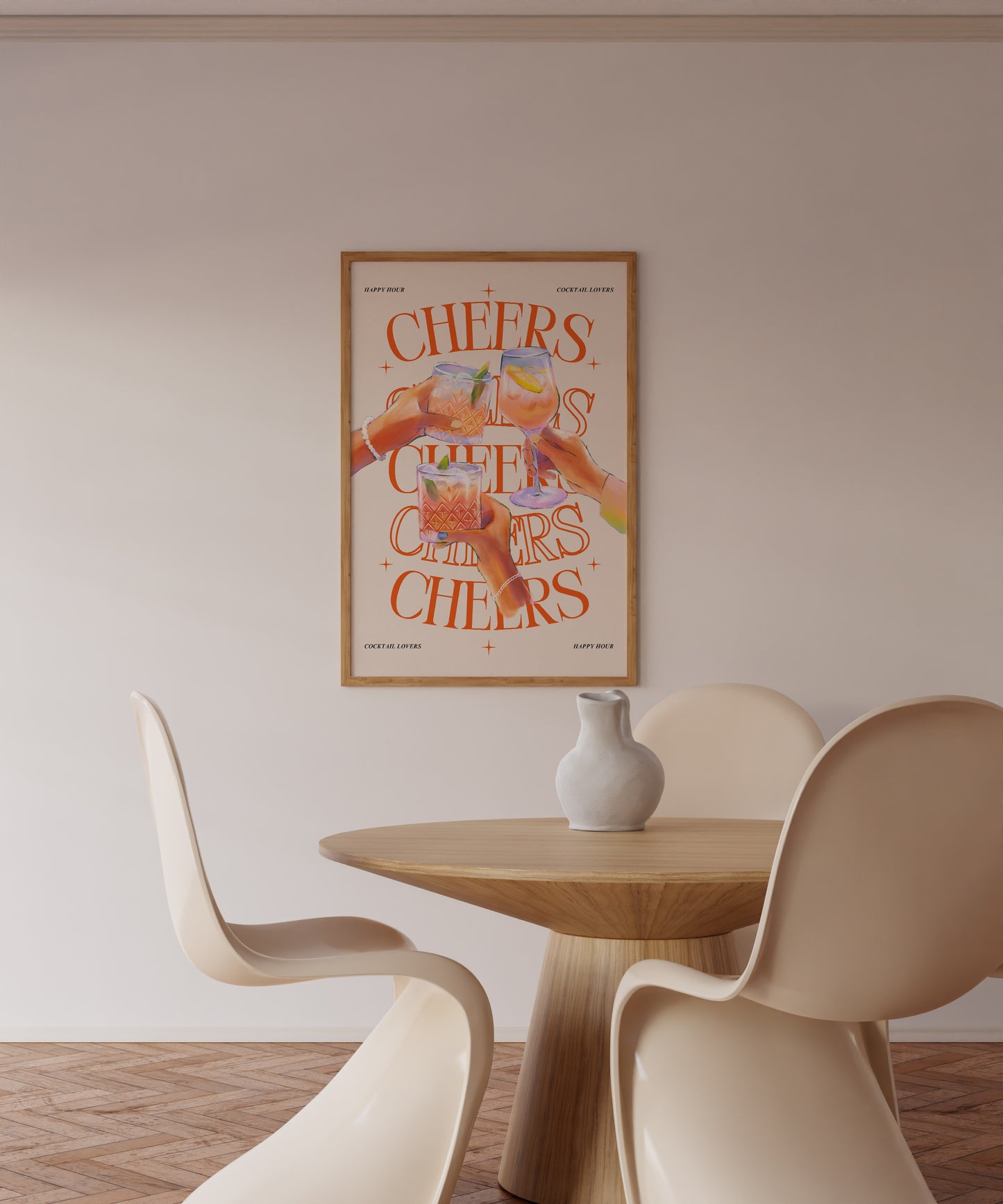 Cheers Cocktail Aesthetic Wall Art / Typography Print / Digital Download/ Cocktail Art / Bar Art/ Kitchen Wall Art