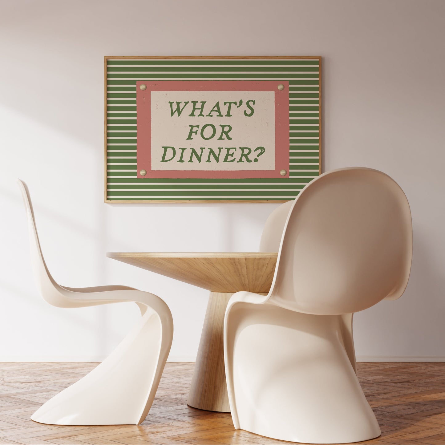 What's For Dinner Striped Print -  Digital Print ( Horizontal