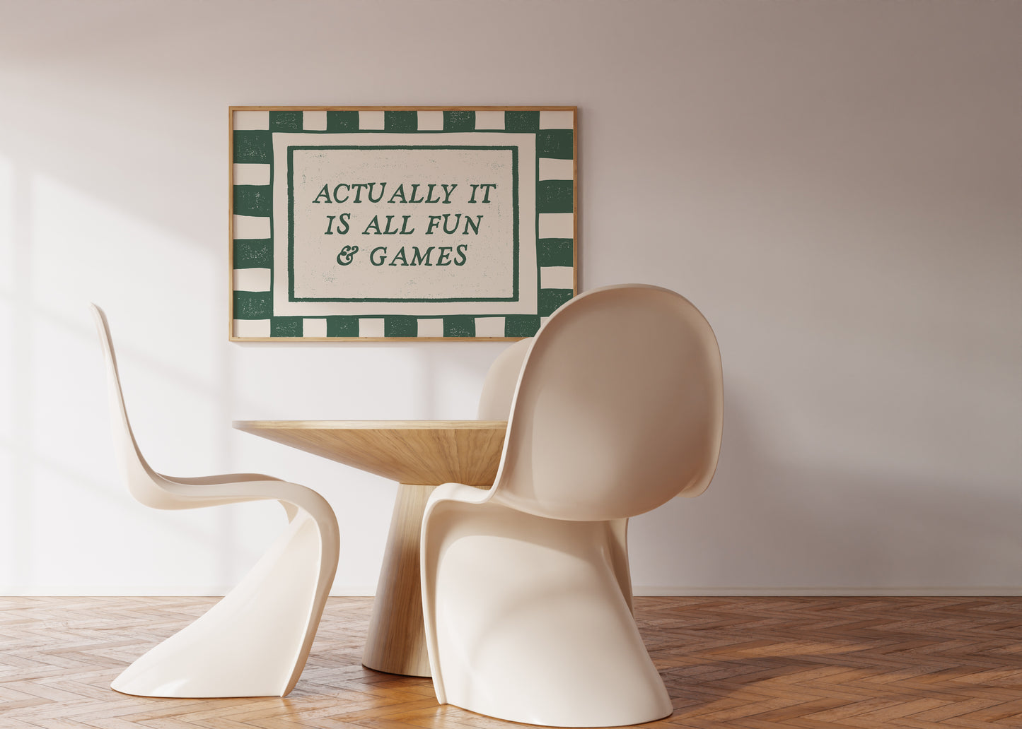 Actually It Is All Fun & Games Green Checkered Print - Digital Print ( Horizontal )