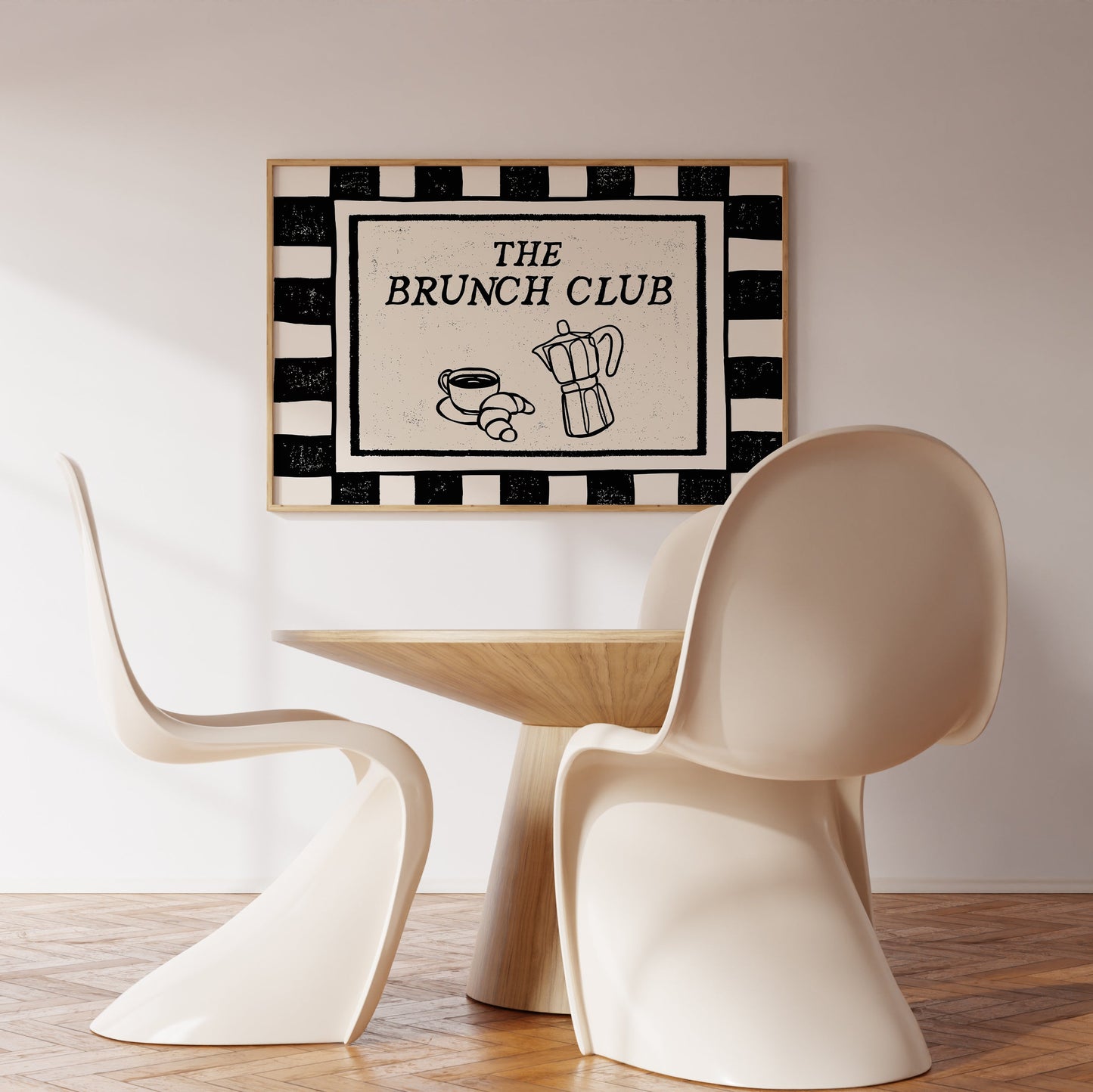 The Brunch Club Black & White Checkered Print -  Digital Print ( Horizontal )