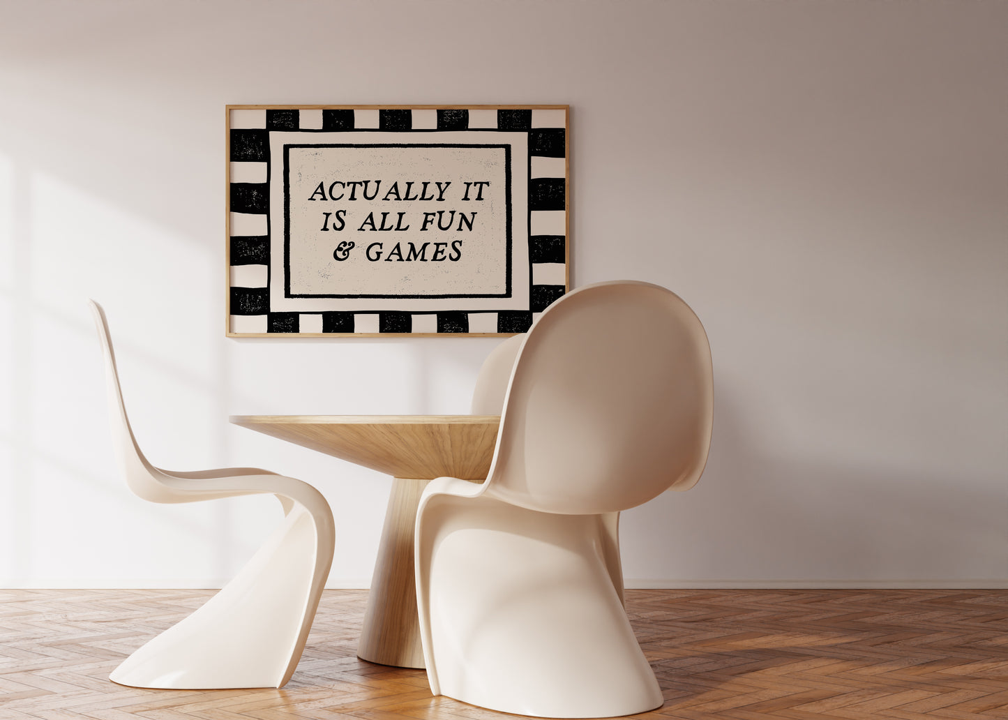 Actually It Is All Fun & Games Black & White Checkered Print -  Digital Print ( Horizontal )
