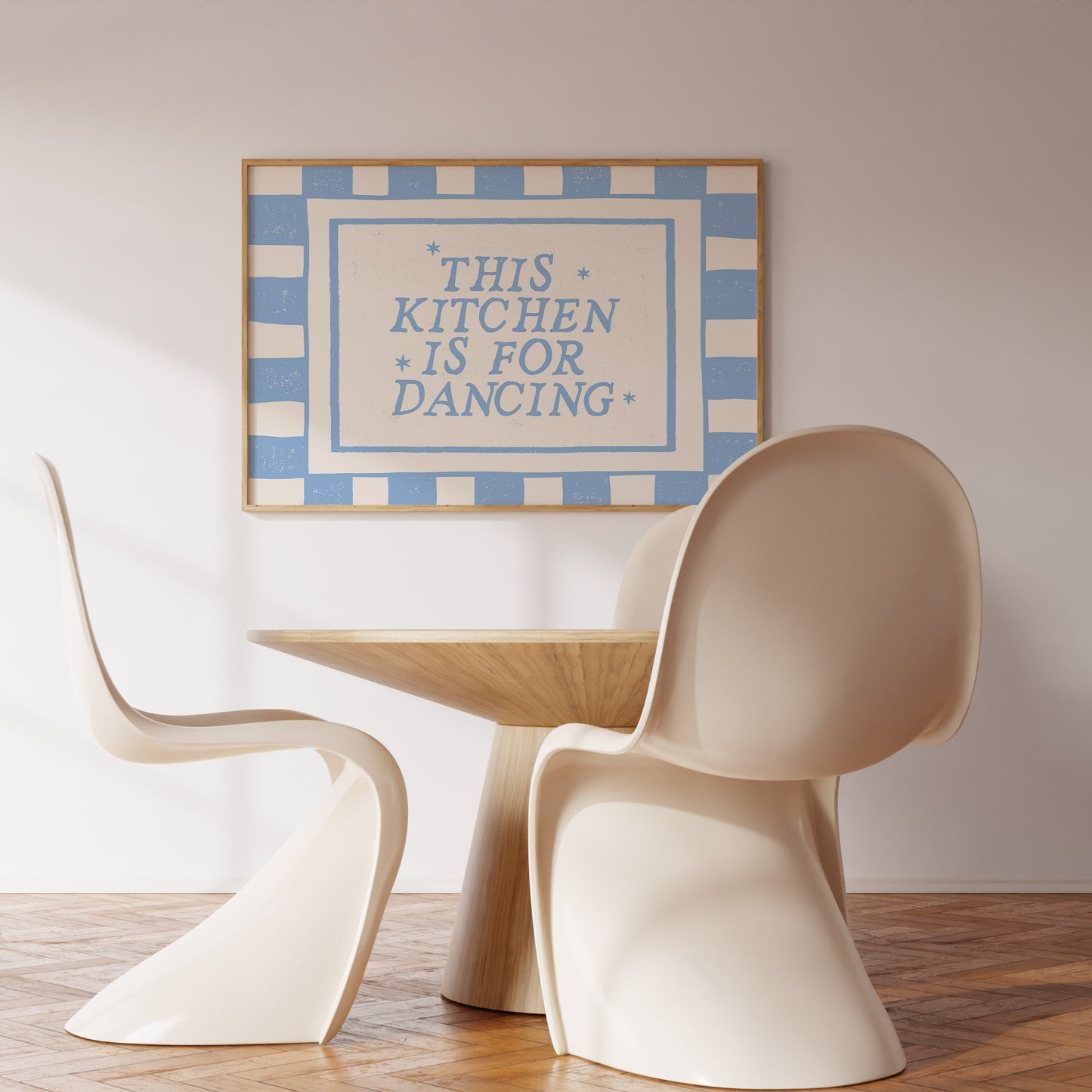 This Kitchen Is For Dancing — Blue Checkered Print
