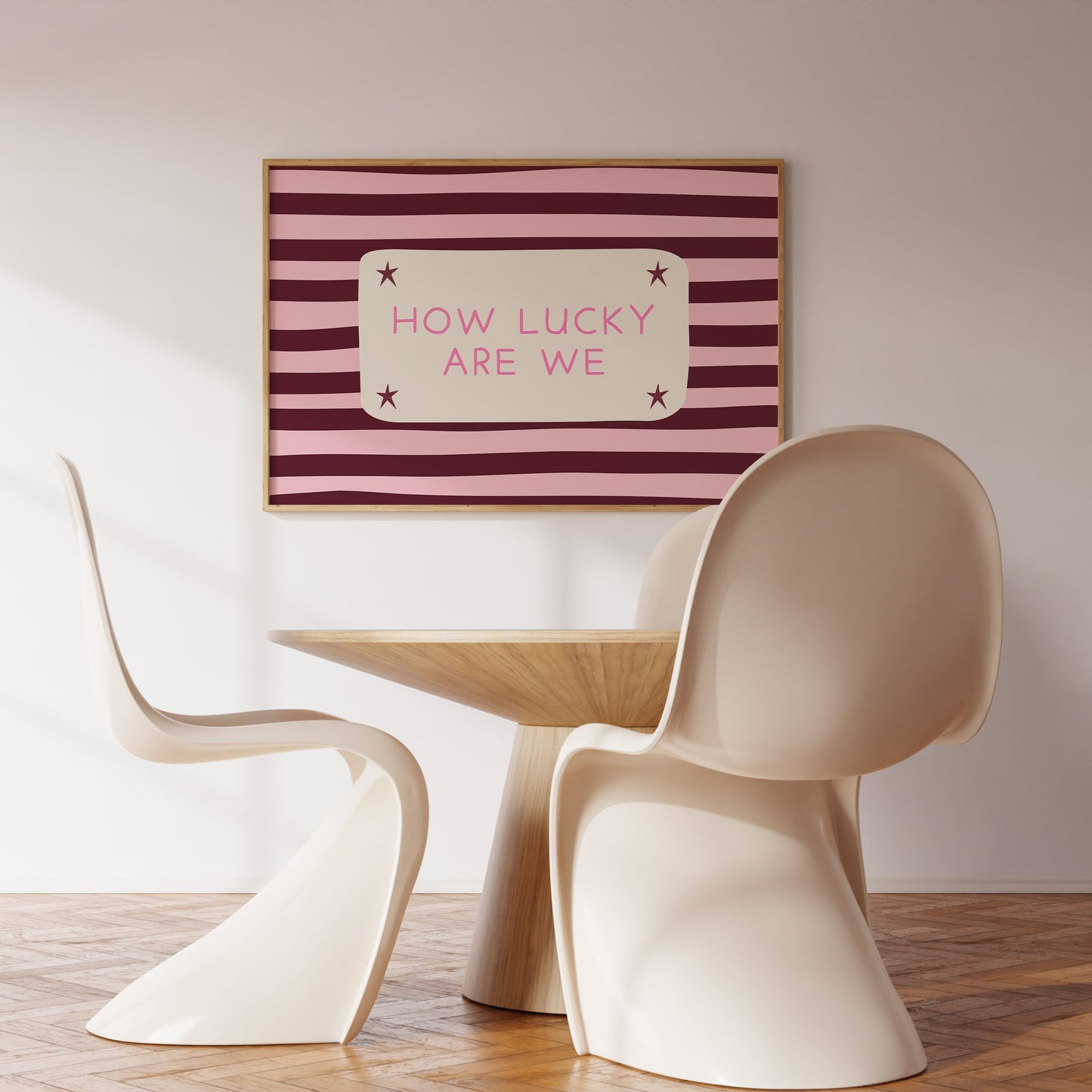 How Lucky Are We Striped Star Print - Digital Print
