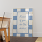 Kisses If You Do The Dishes | Blue Gingham Kitchen Print