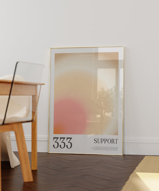 Angel Number Poster 333 Gradient Art - Digital Print
