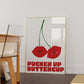 Pucker Up Buttercup Cherry Kiss Art - Digital Print