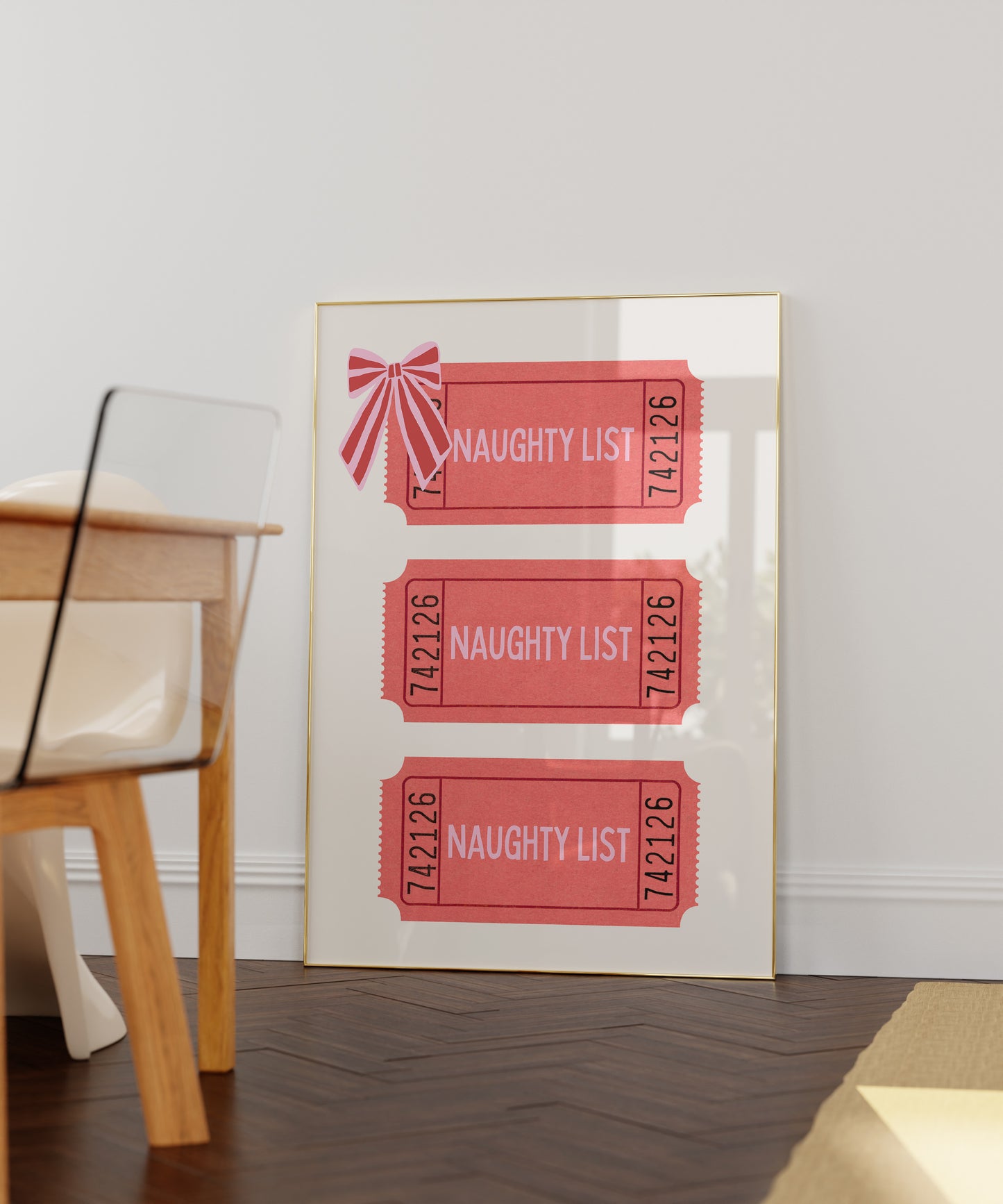 Naughty List Chtistmas Admission Ticket  - Digital Print