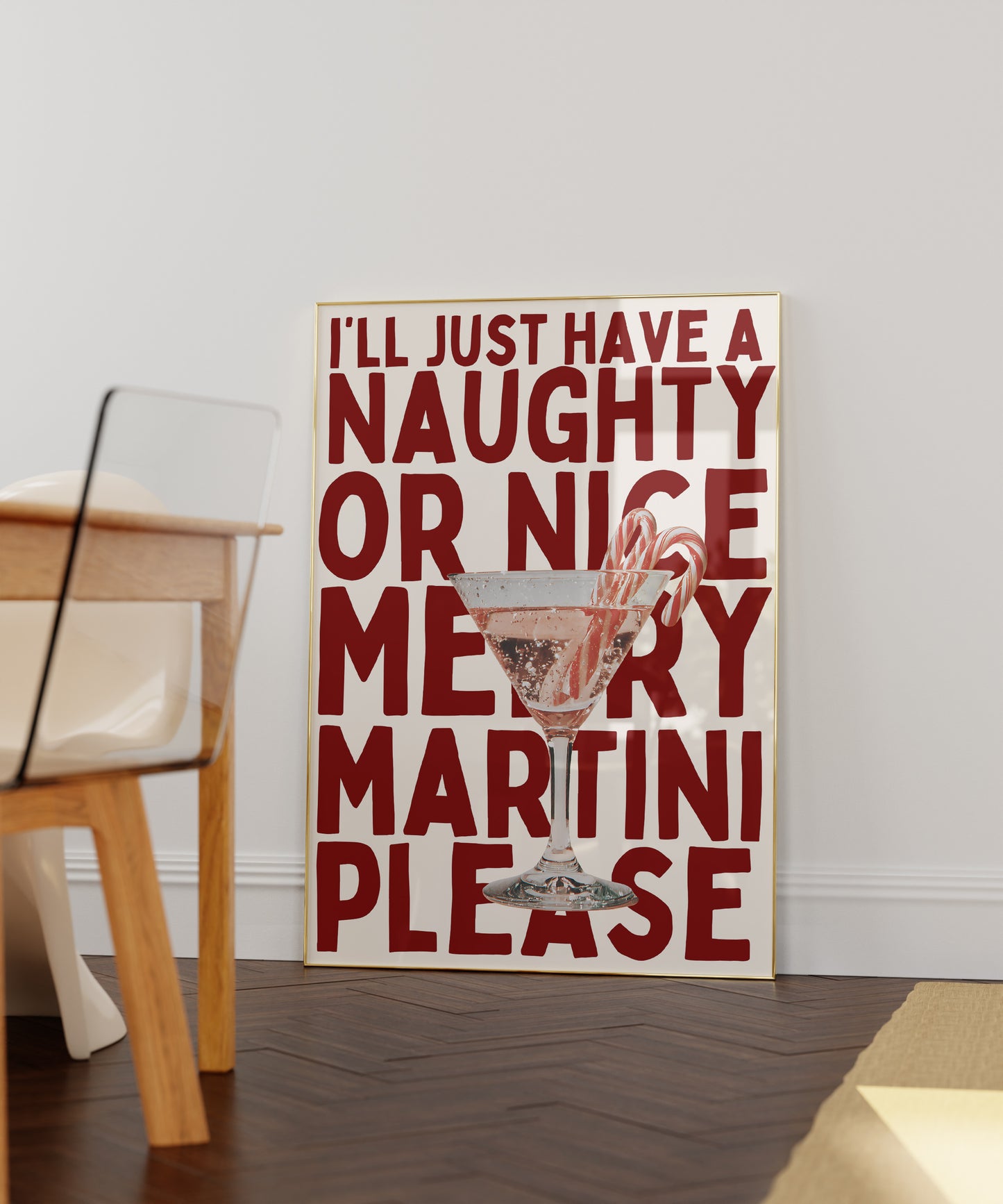 Naughty Or Night Merry Martini  - Digital Print