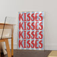 Red & Blue Striped Striped Kisses Print - Digital Print