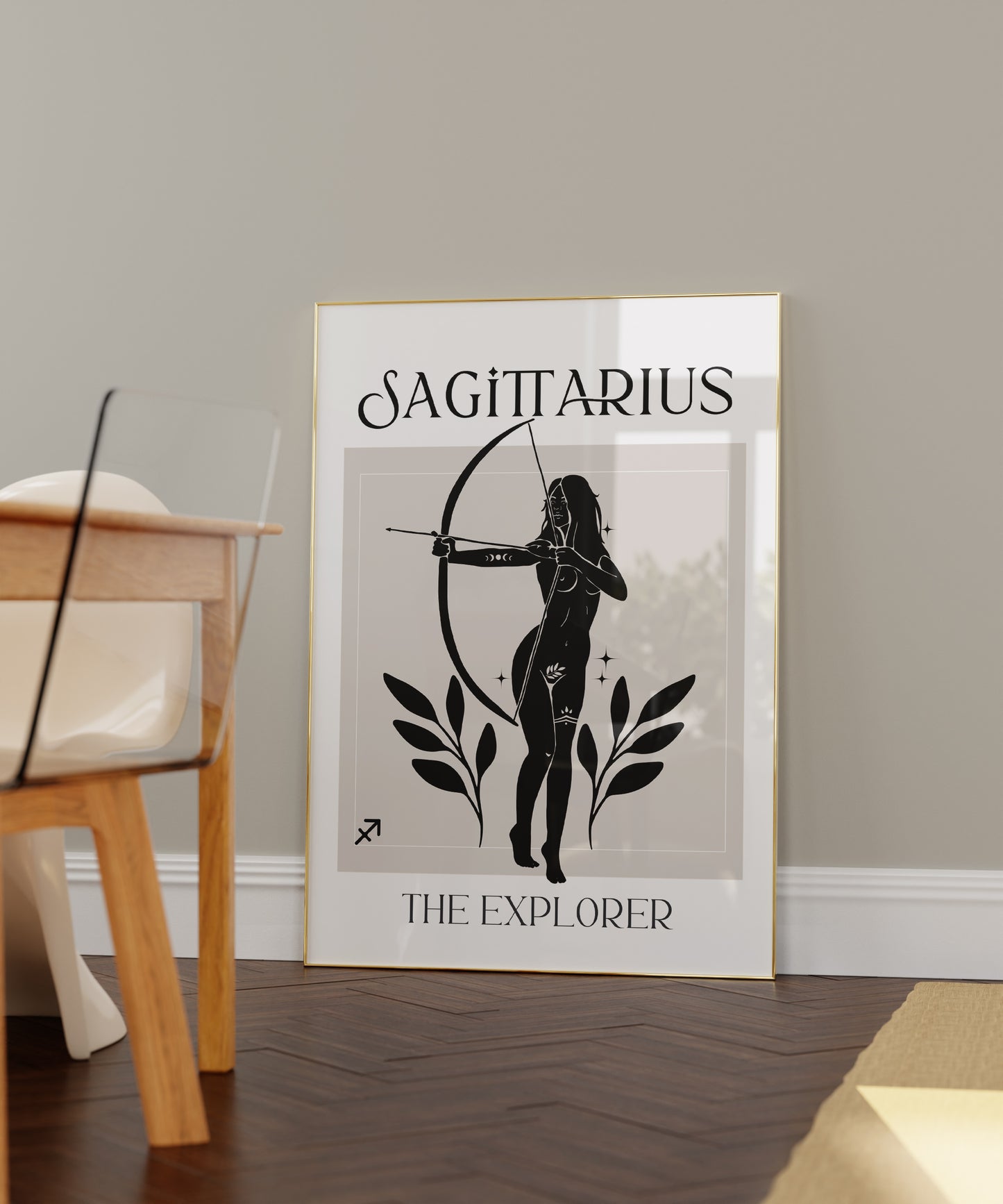 Zodiac Sagittarius Goddess Wall Art Print, Sun Sign Art
