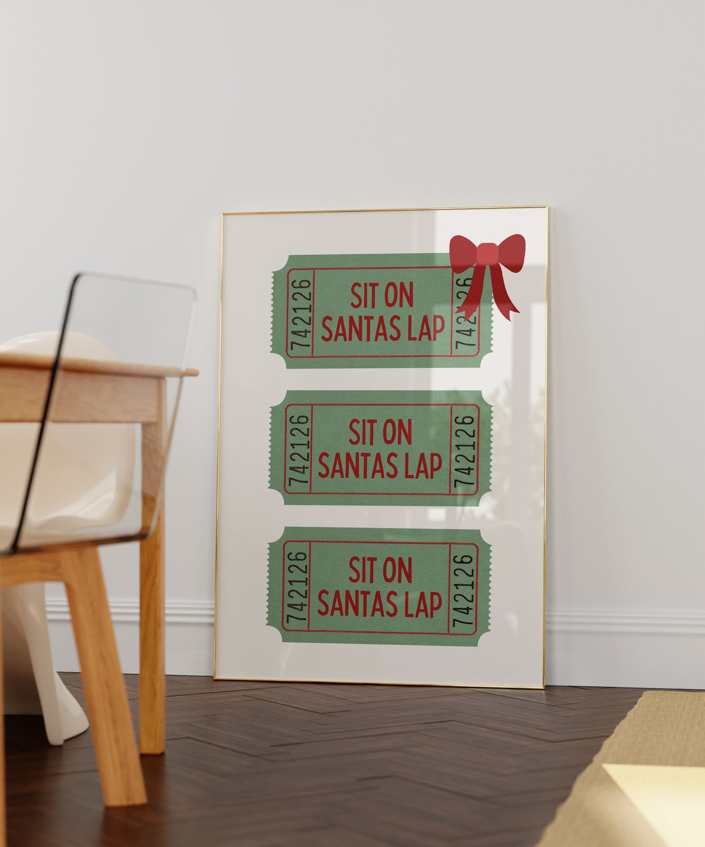 Sit on Santas Lap Admission Ticket  - Digital Print