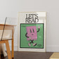 Cute Retro Book Character Classroom Art - Digital Print