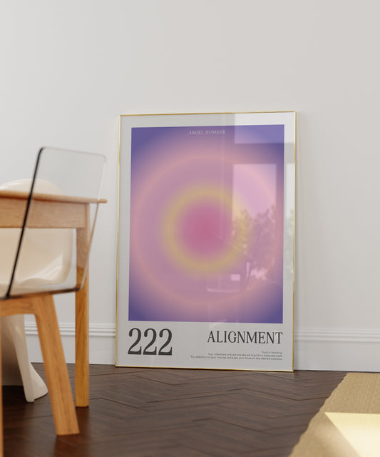 Angel Number Poster 222 Gradient Art - Digital Print