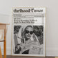 Retro It Girl Vintage Newspaper Poster | Retro Woman | Black & White Vintage Woman | Gossip Headline Art | Girls Room Decor | Stockholm Art 