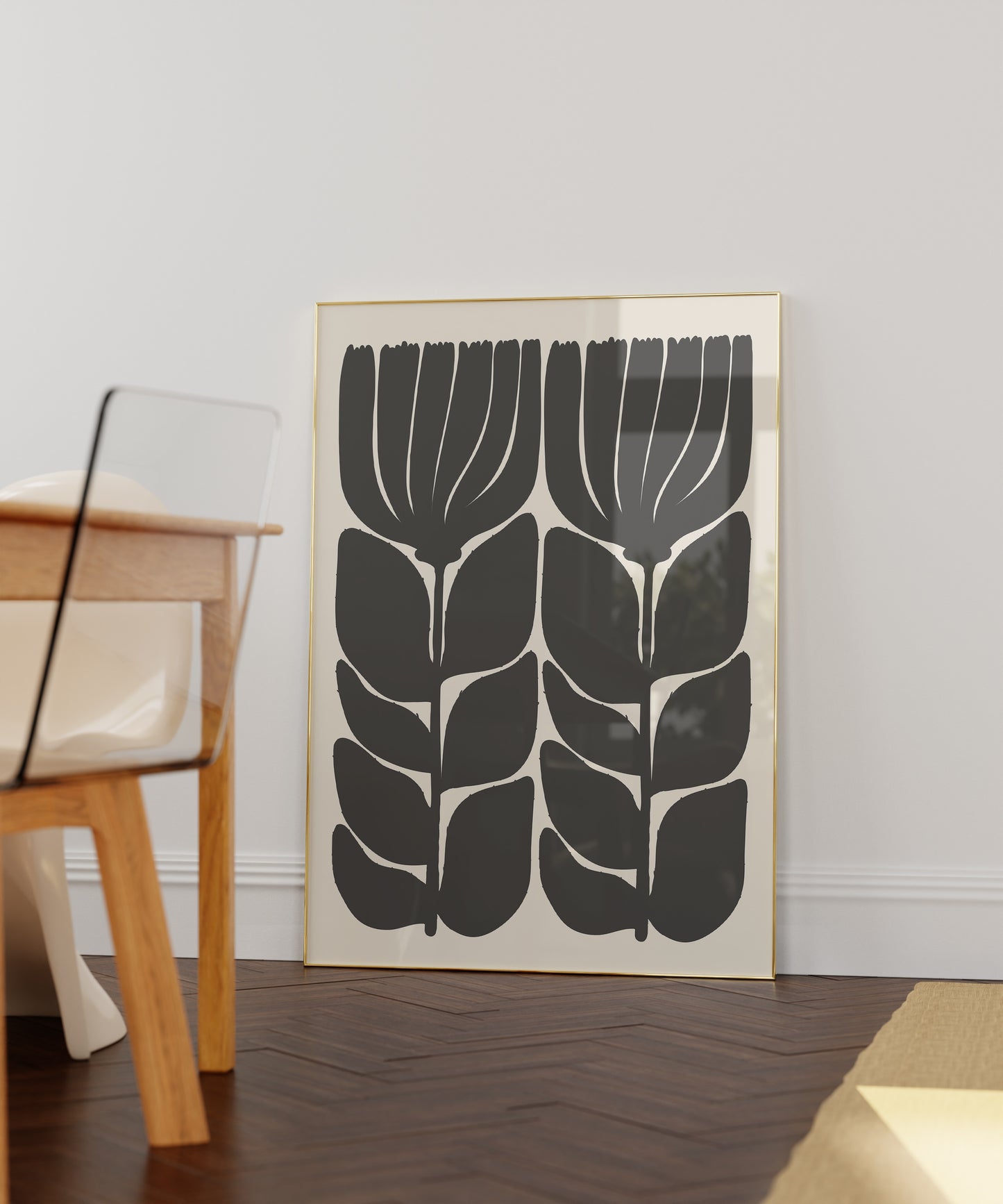 Black Matisse Style Flower Print | Modern Decor | Digital Print