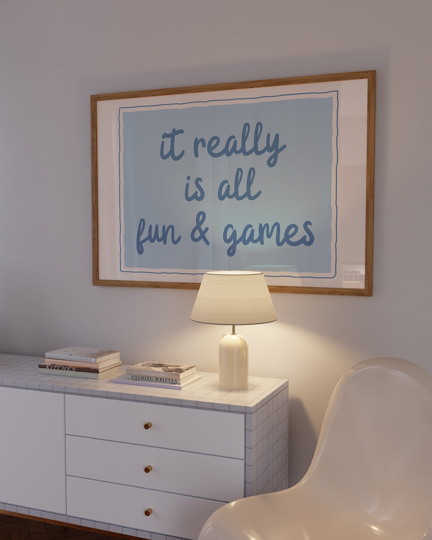 It Really Is All Fun & Games — Blue Digital Print