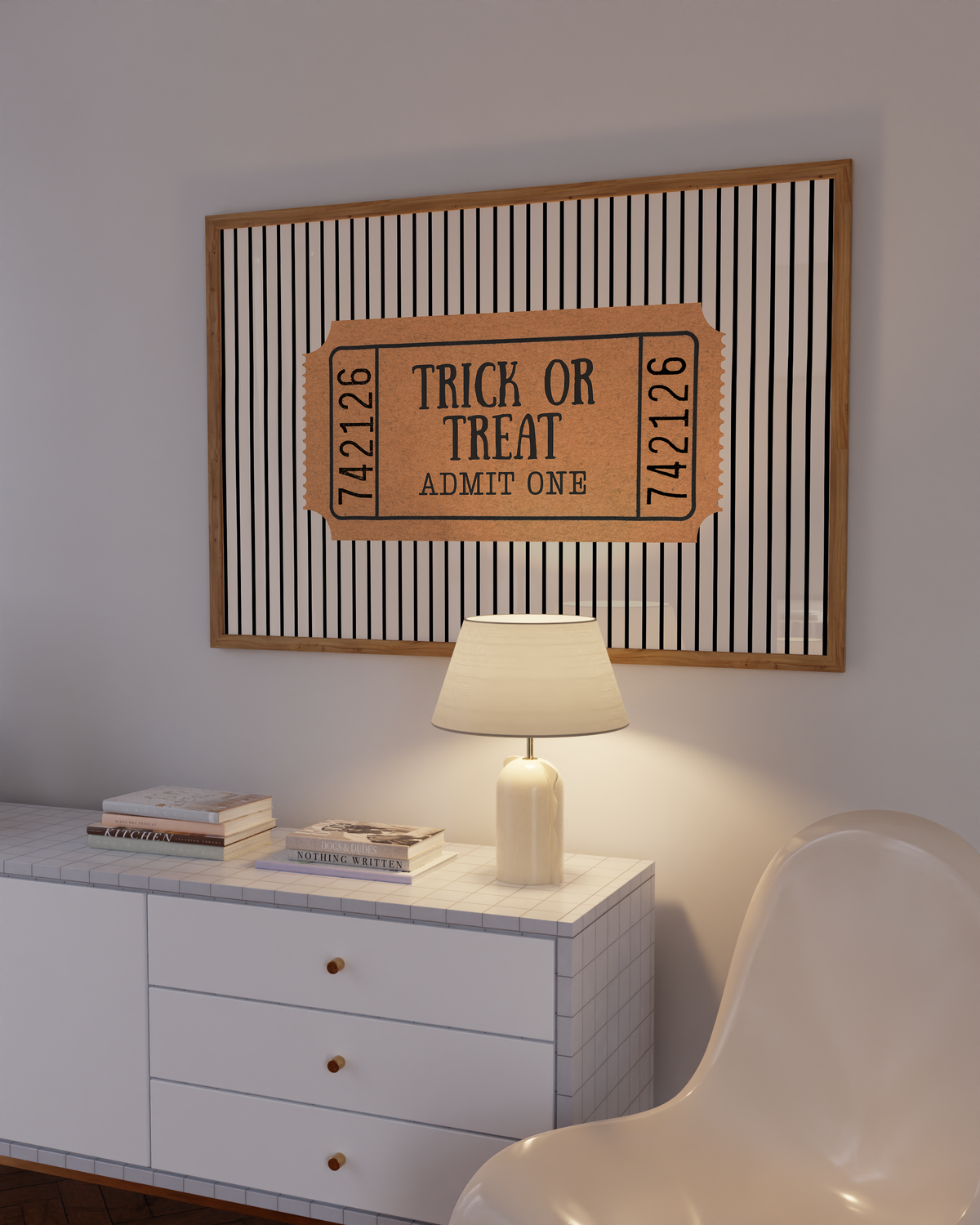 Trick or Treat, Admit One | Vintage Halloween Ticket Print