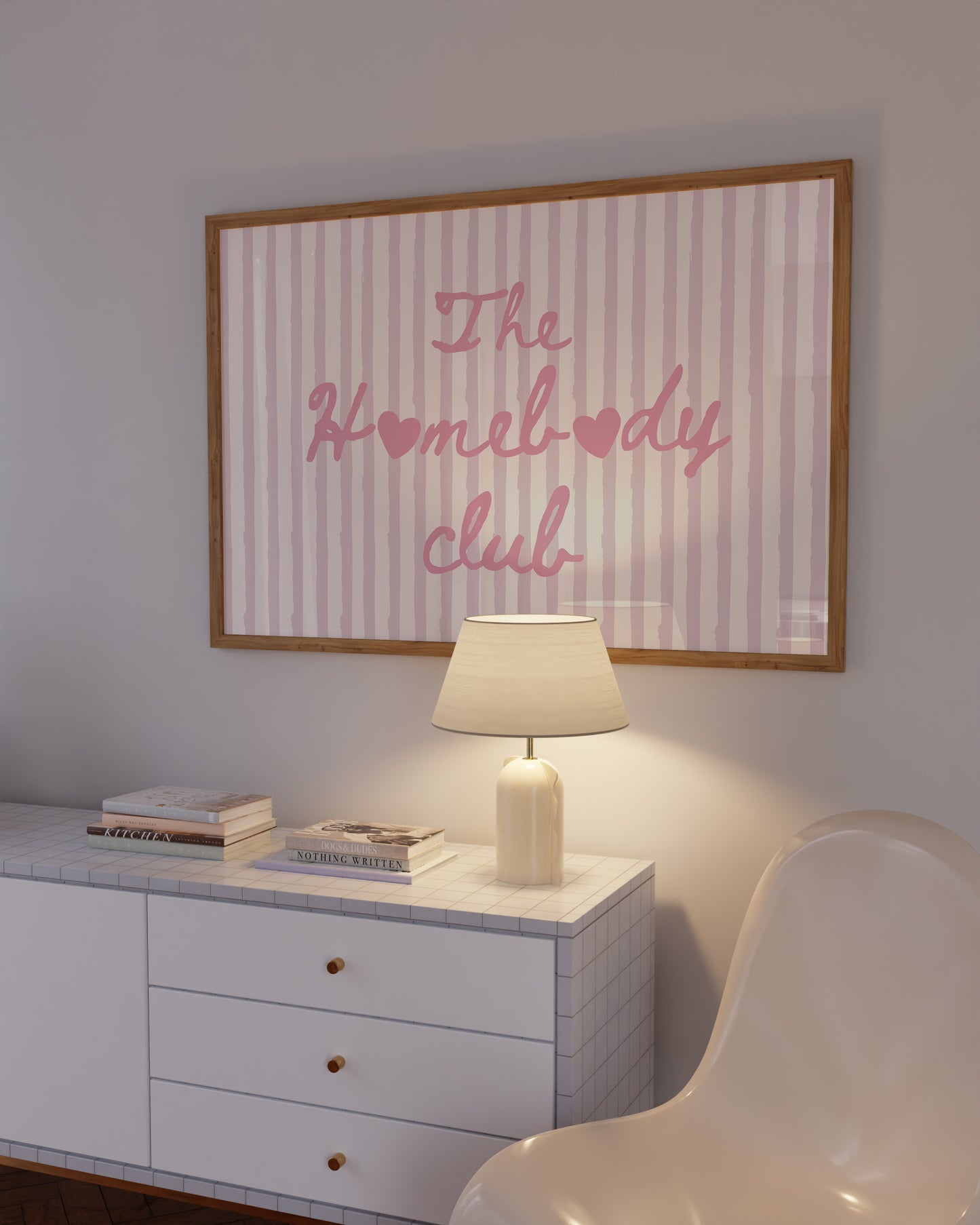 The Homebody Club Pink Striped Print - Digital Print