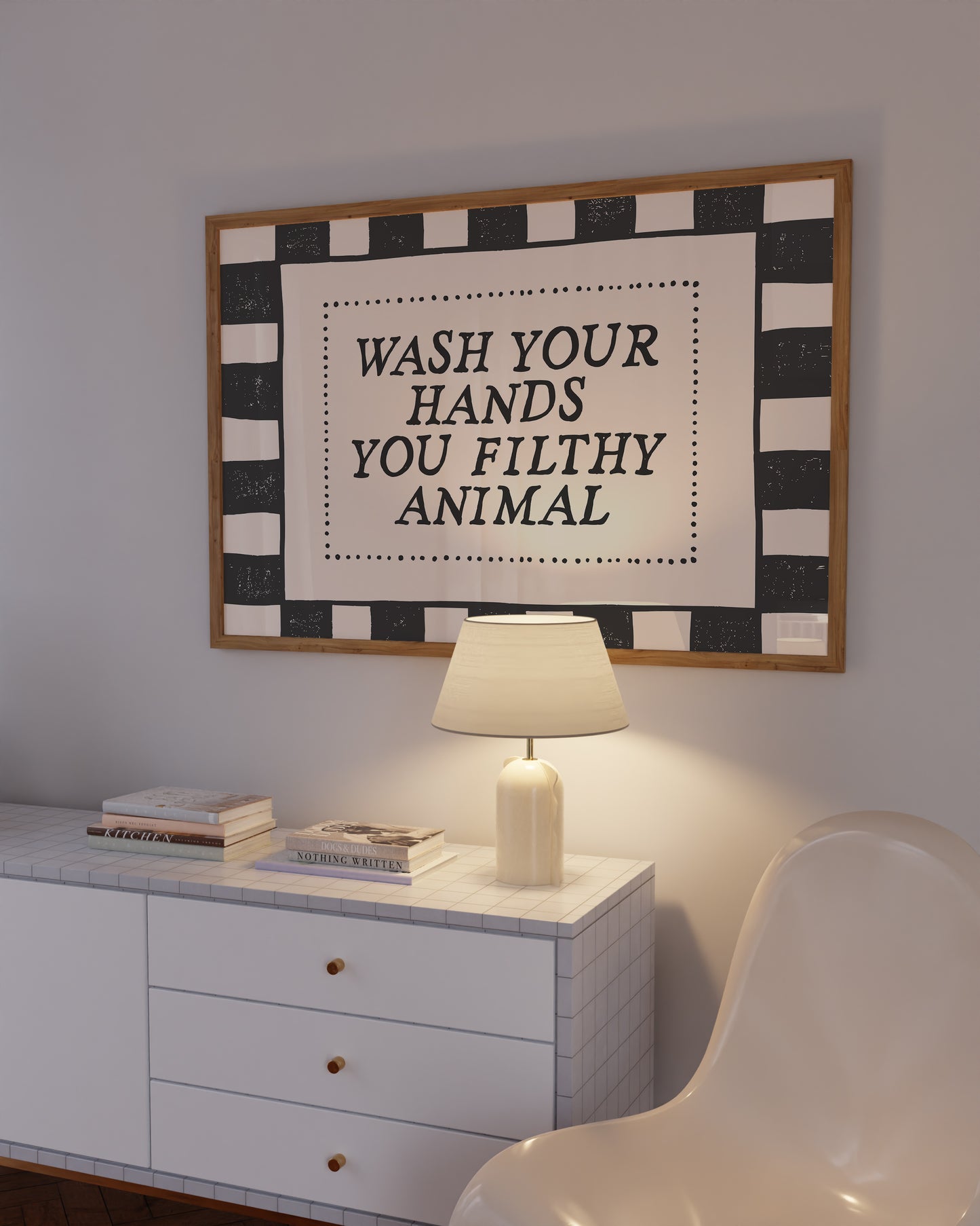 Wash Your Hands You Filthy Animal Bathroom Sign - Digital Print