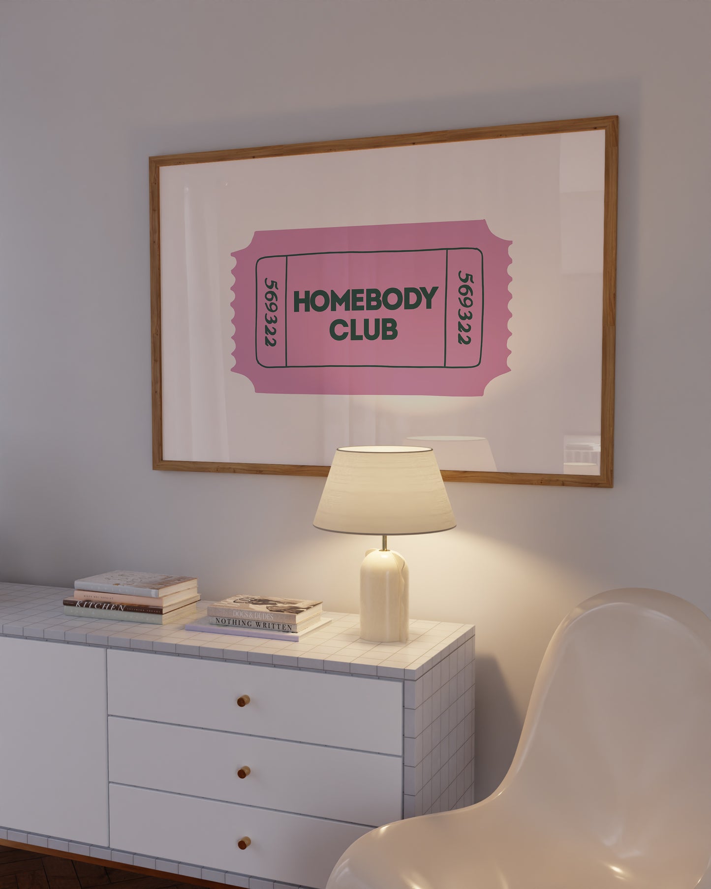 The Homebody Club Retro Ticket Sign - Digital Print ( Horizontal )