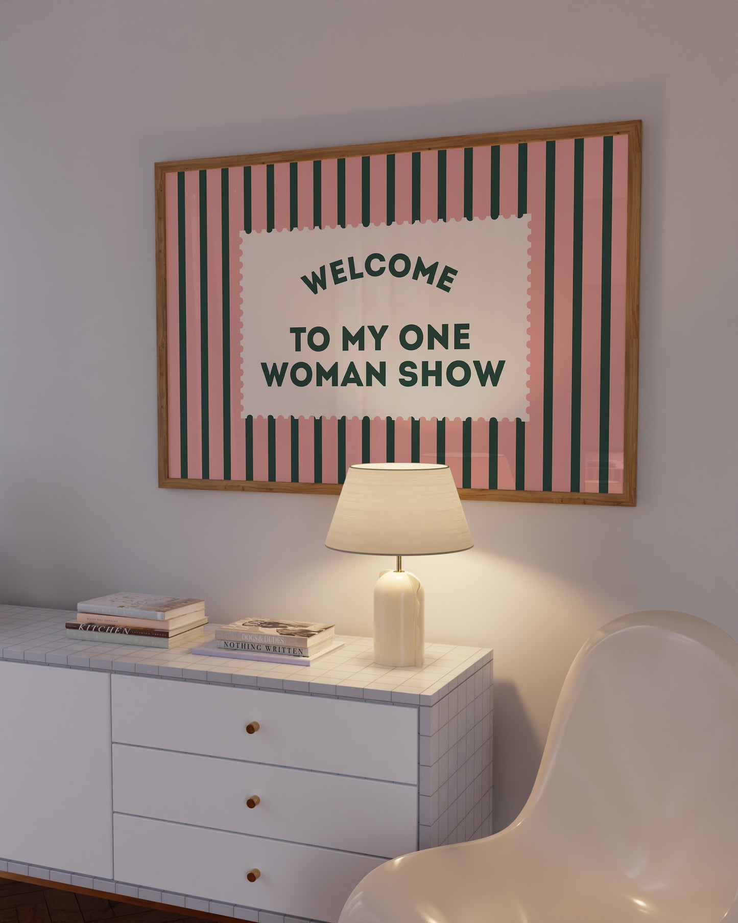 Welcome To My One Woman Show Striped Print - Digital Print ( Horizontal )